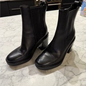 Tory Burch Black Leather Ankle Booties, size 7 - worn once